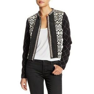 Ooberswank beaded geo print metallic foil jacket S